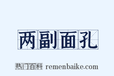 两副面孔是什么意思的图片